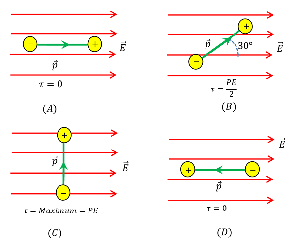 VARIATION OF TORQUE ACTING ON A DIPOLE
