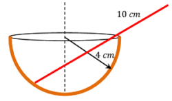 A ROD KEPT IN A SMOOTH HEMISPHERICAL BOWL